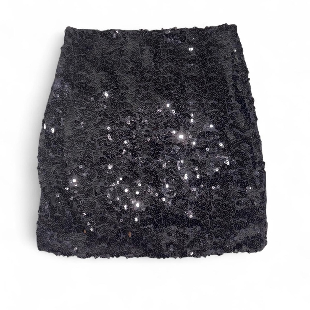 y2k black sequin mini skirt